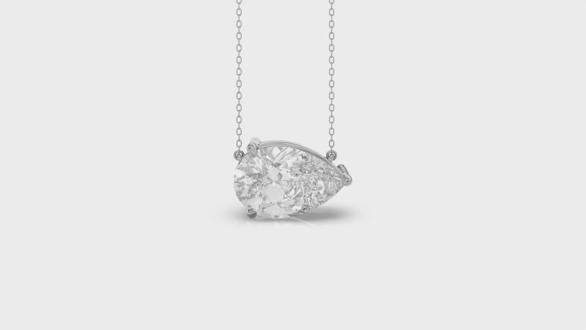 Brilliant Cut Pear Diamond Pendant With Chain - PD08