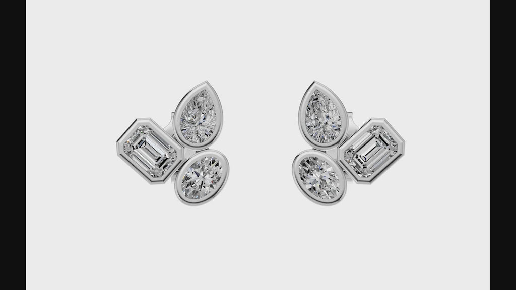 1.03ct Multi Diamond Stud Earrings - ER29