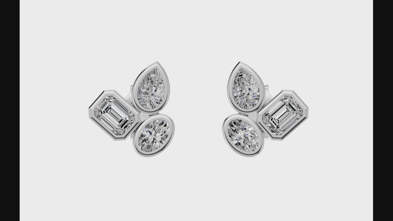 1.03ct Multi Diamond Stud Earrings - ER29