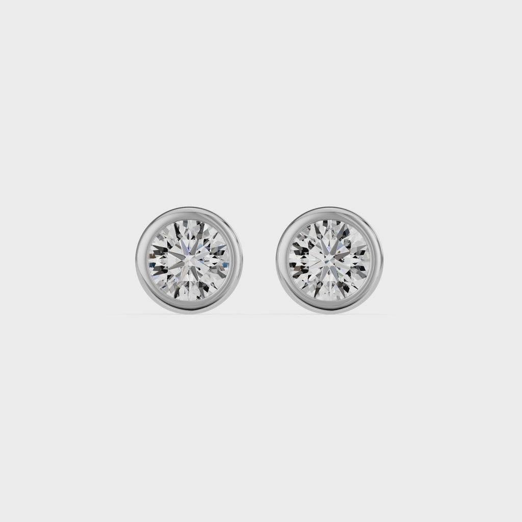 Natural Diamond Bezel Earrings - ER43