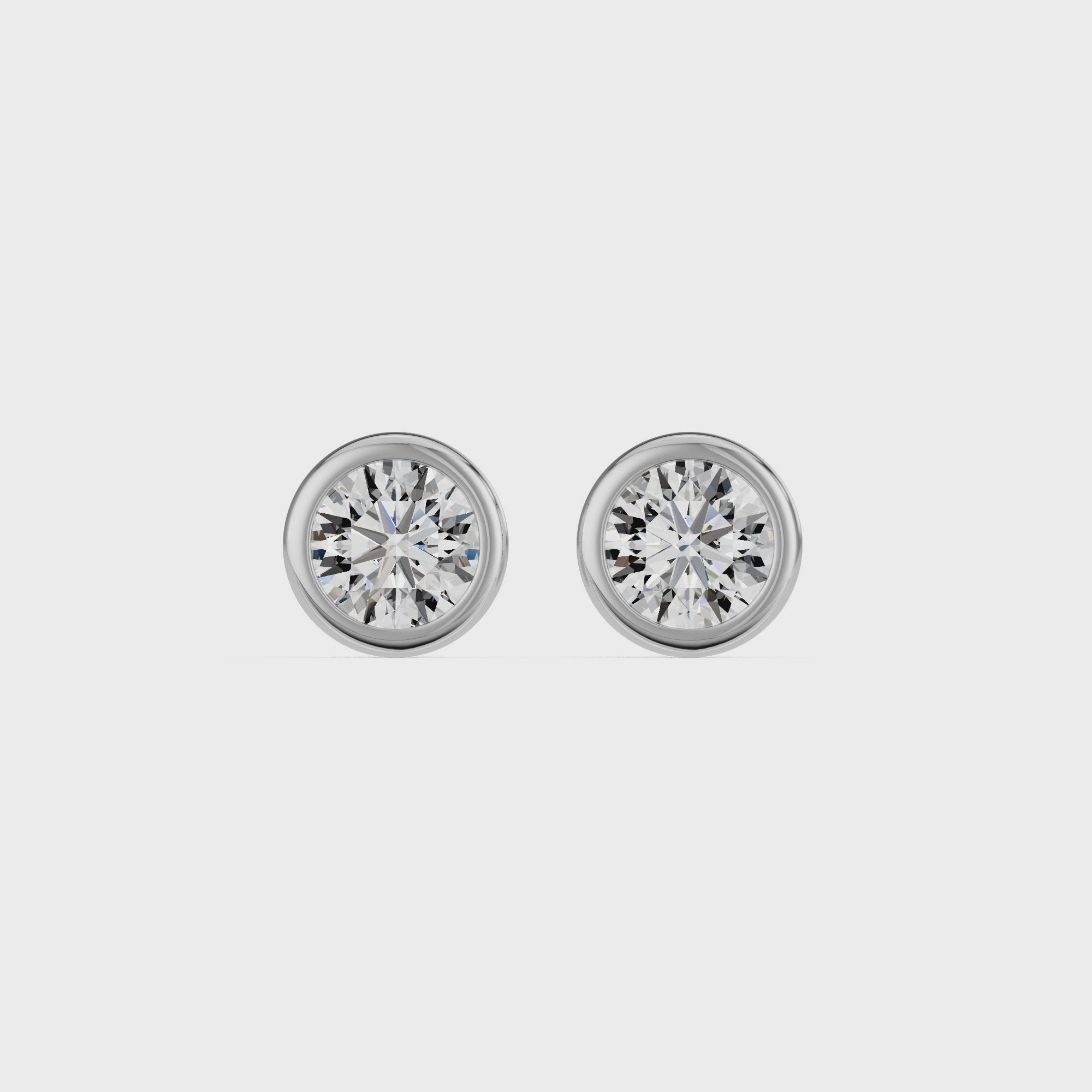 Natural Diamond Bezel Earrings - ER43