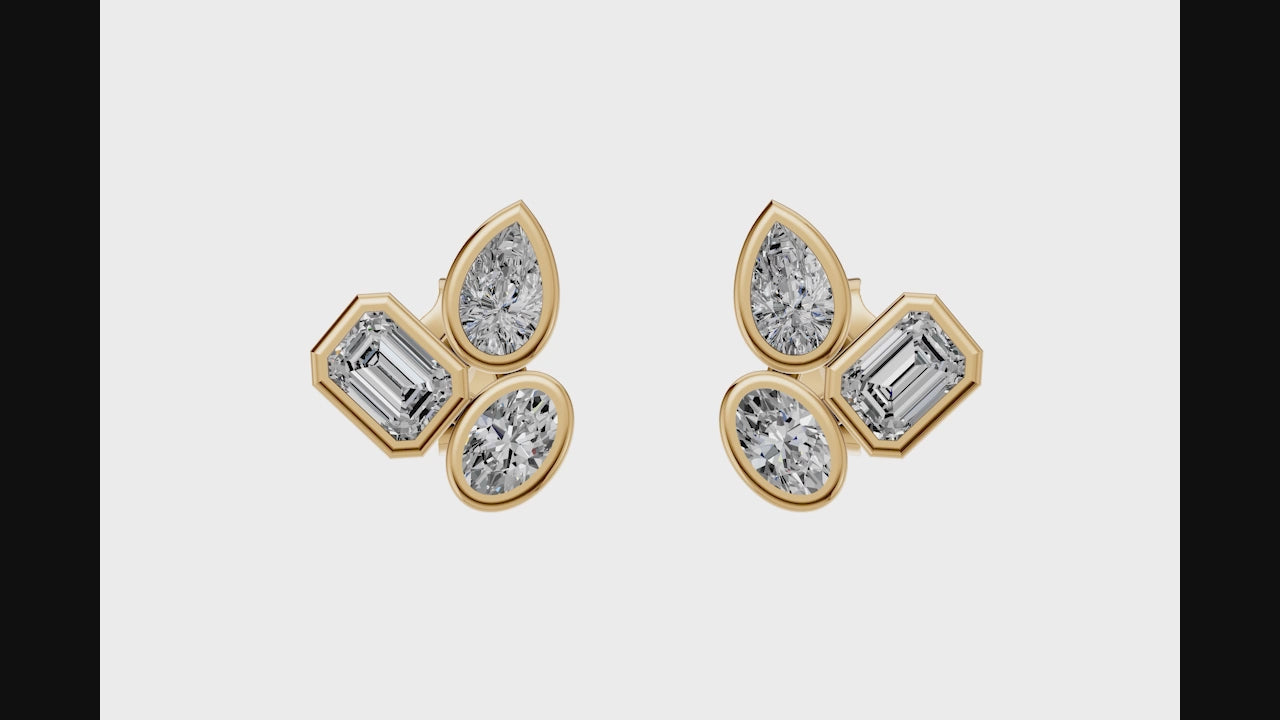 1.03ct Multi Diamond Stud Earrings - ER29