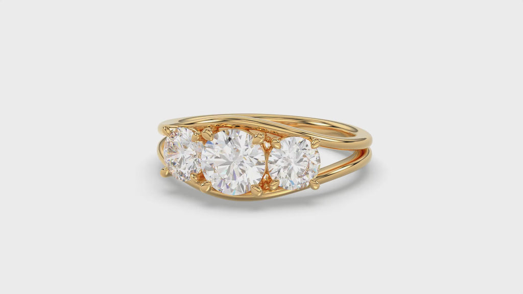 Round Diamond Trilogy Ring - R175