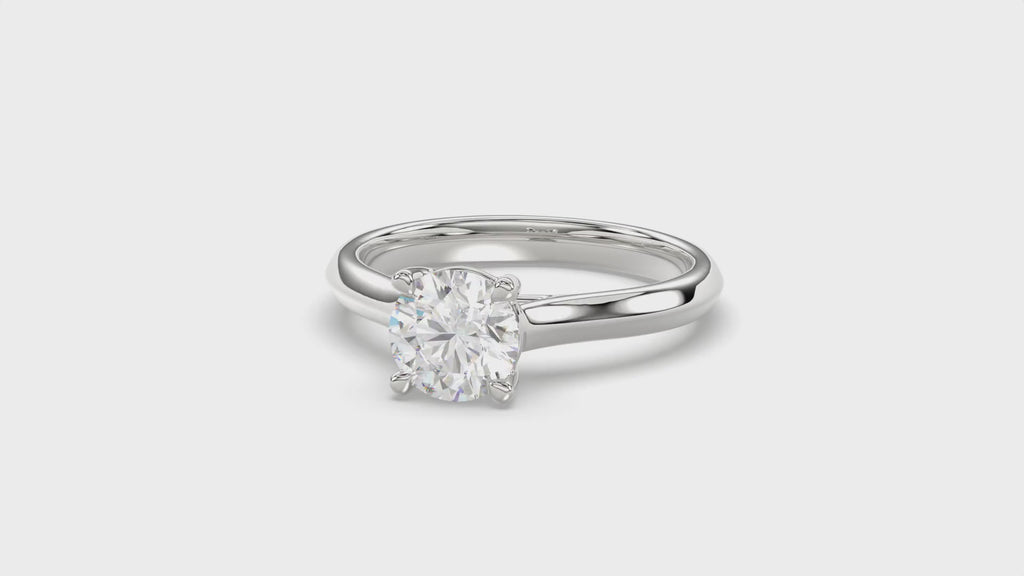 Solitaire Knife Edge Round Diamond  Ring - R161
