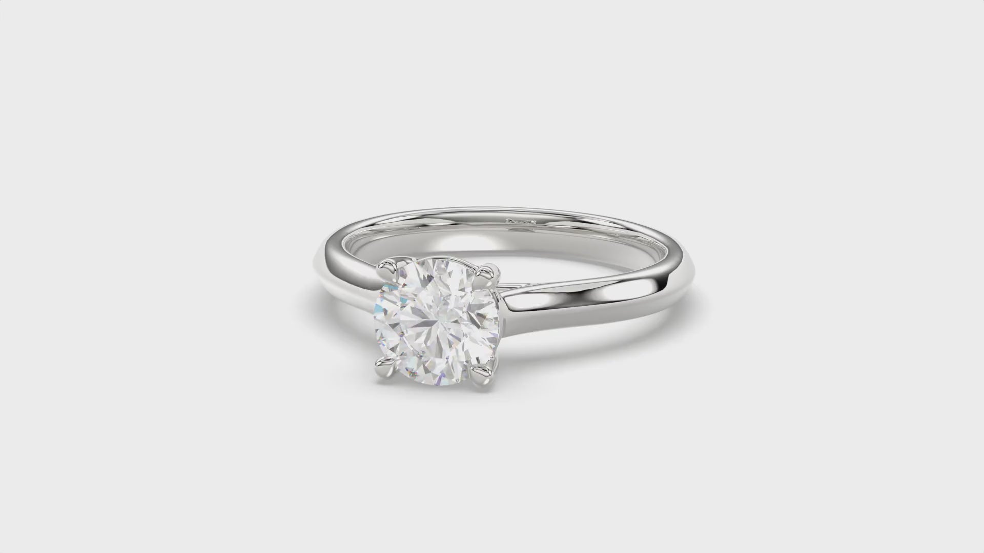 Solitaire Knife Edge Round Diamond  Ring - R161