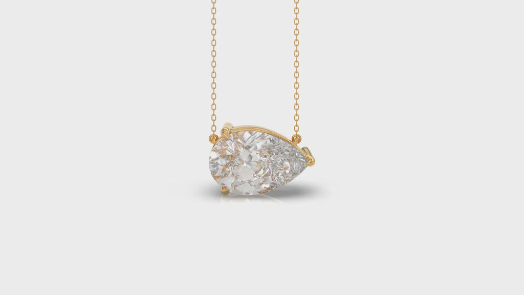 Brilliant Cut Pear Diamond Pendant With Chain - PD08