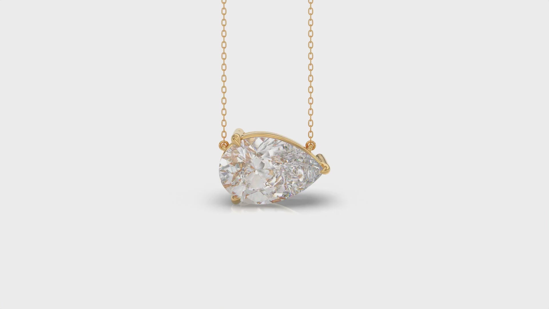 Brilliant Cut Pear Diamond Pendant With Chain - PD08
