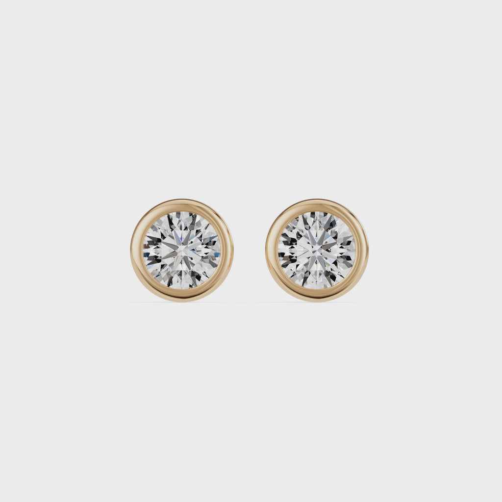 Natural Diamond Bezel Earrings - ER43