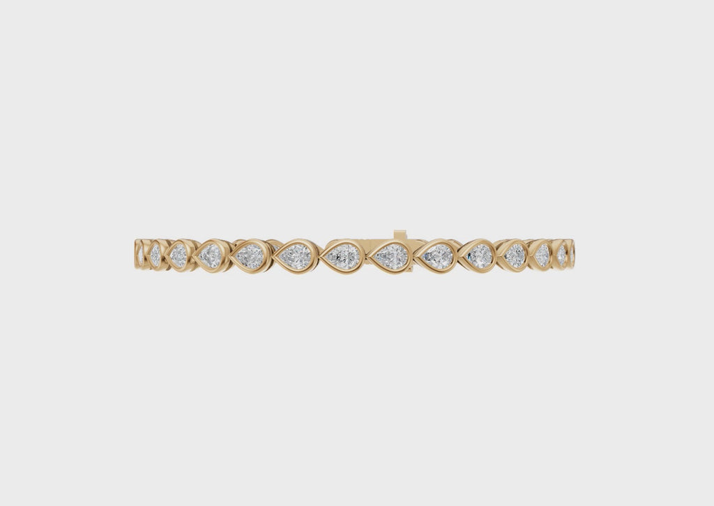 Pear Diamond Tennis Bracelet - BR20