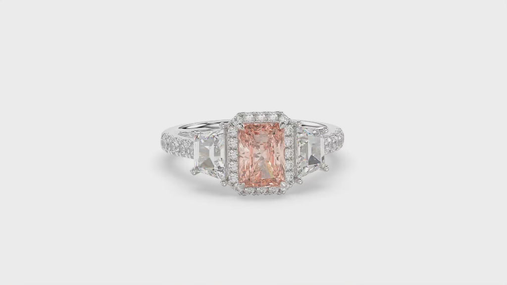 Pink Radiant Diamond Ring - R126