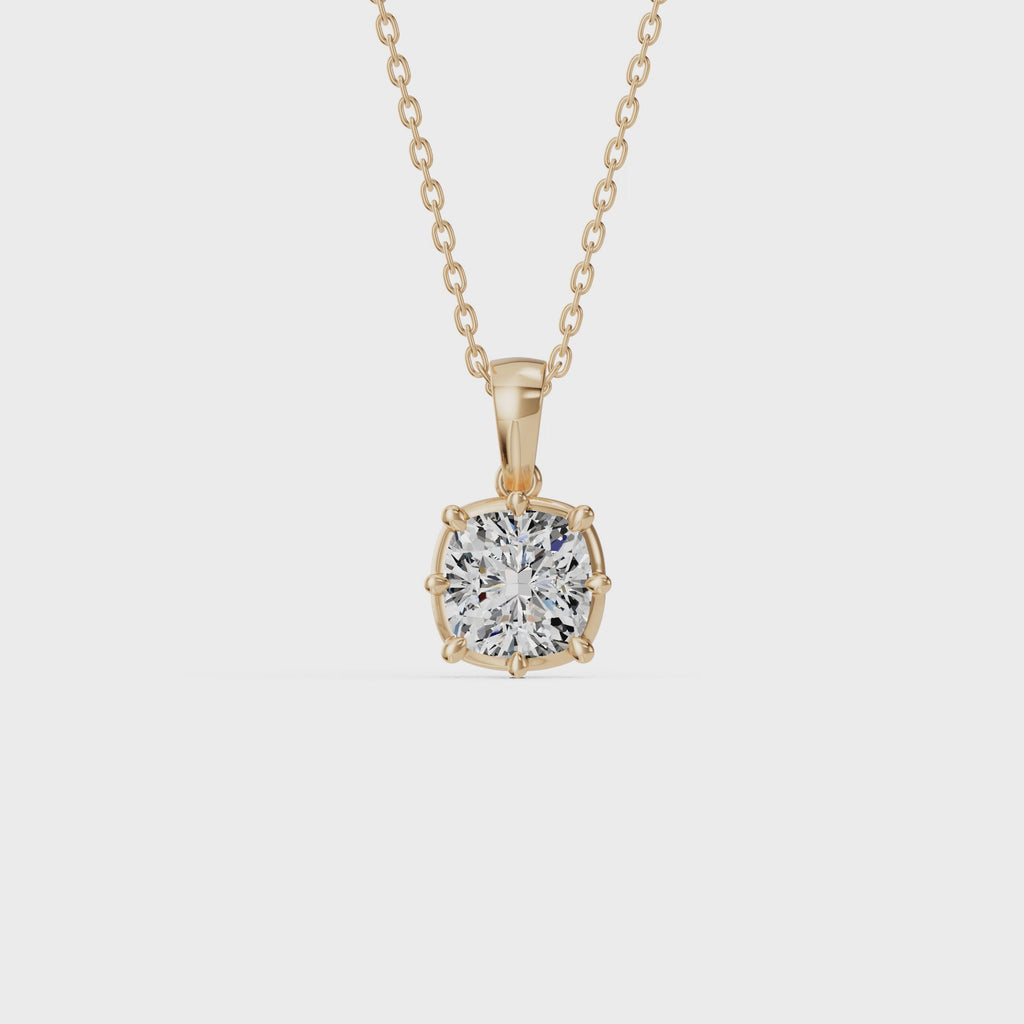 Old Cut Diamond Pendant With Chain - PD19