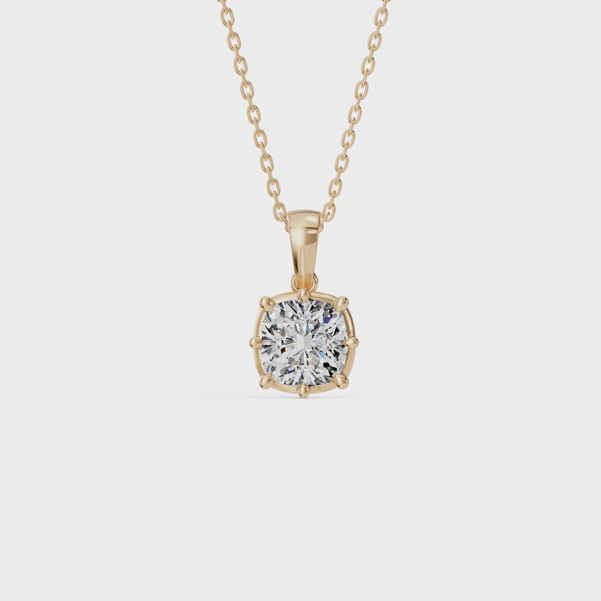 Old Cut Diamond Pendant With Chain - PD19