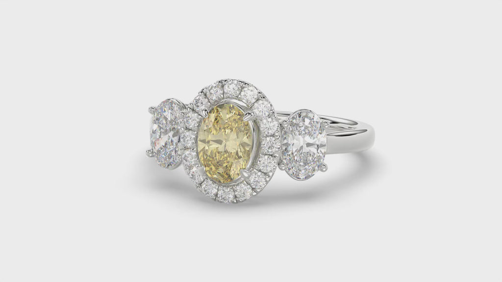 Yellow Oval Diamond Ring - R129
