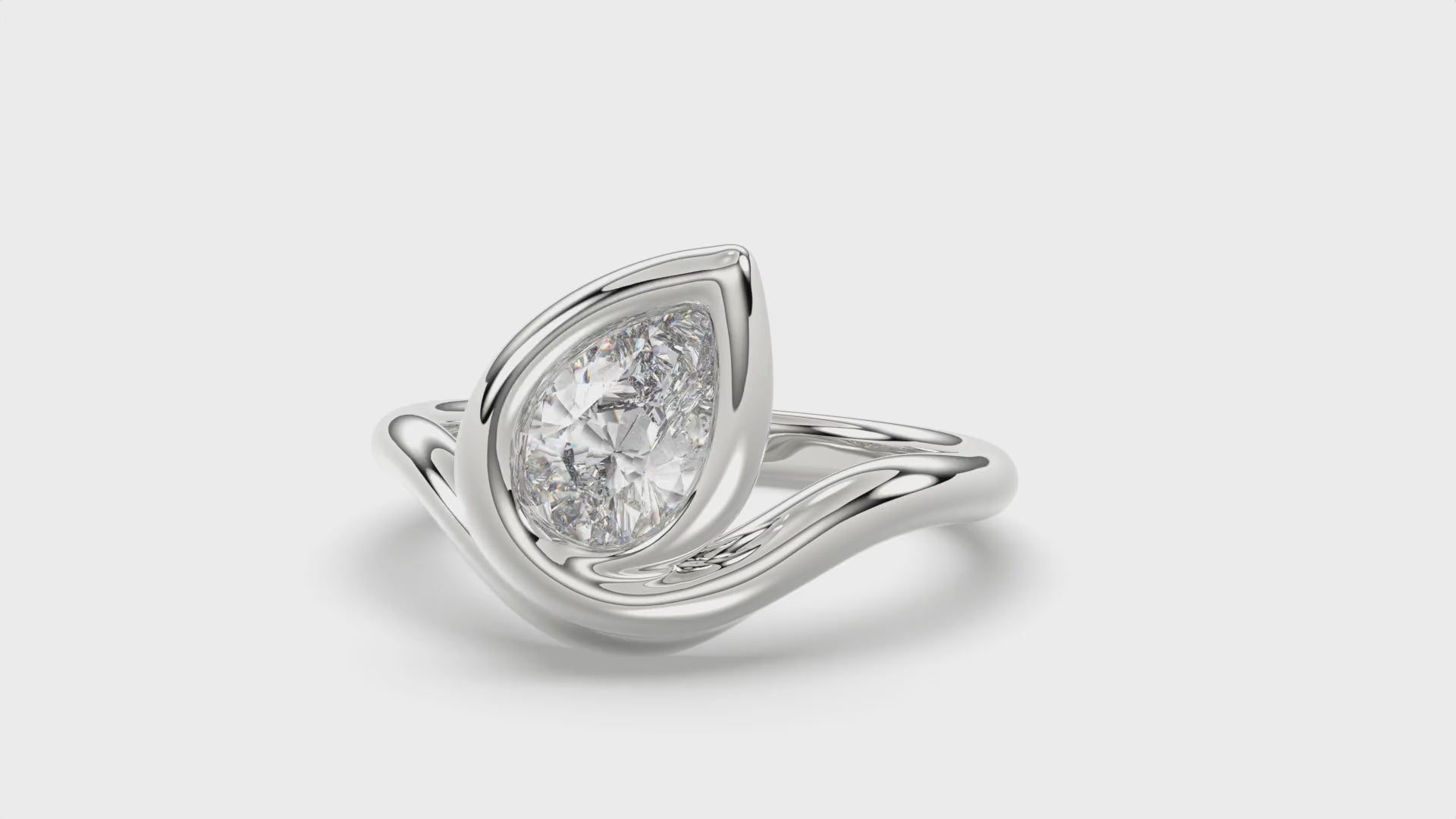 Pear Diamond Ring - Rl104 -18k