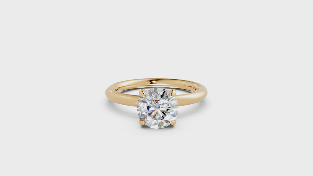 Hidden Halo Round Diamond  Ring - R136