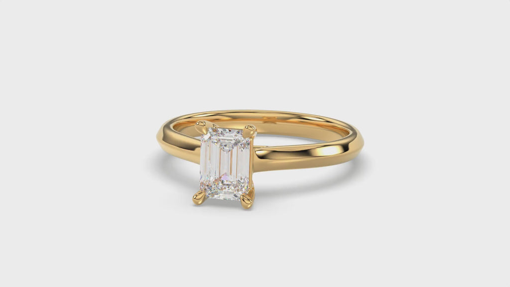 Solitaire Knife Edge Radiant Diamond Ring - R160