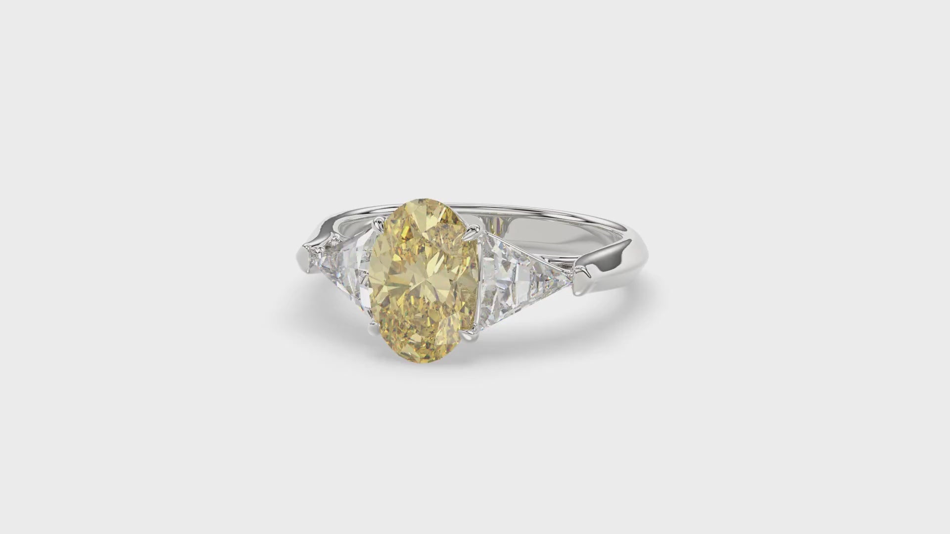 Yellow Oval Diamond Ring - R130