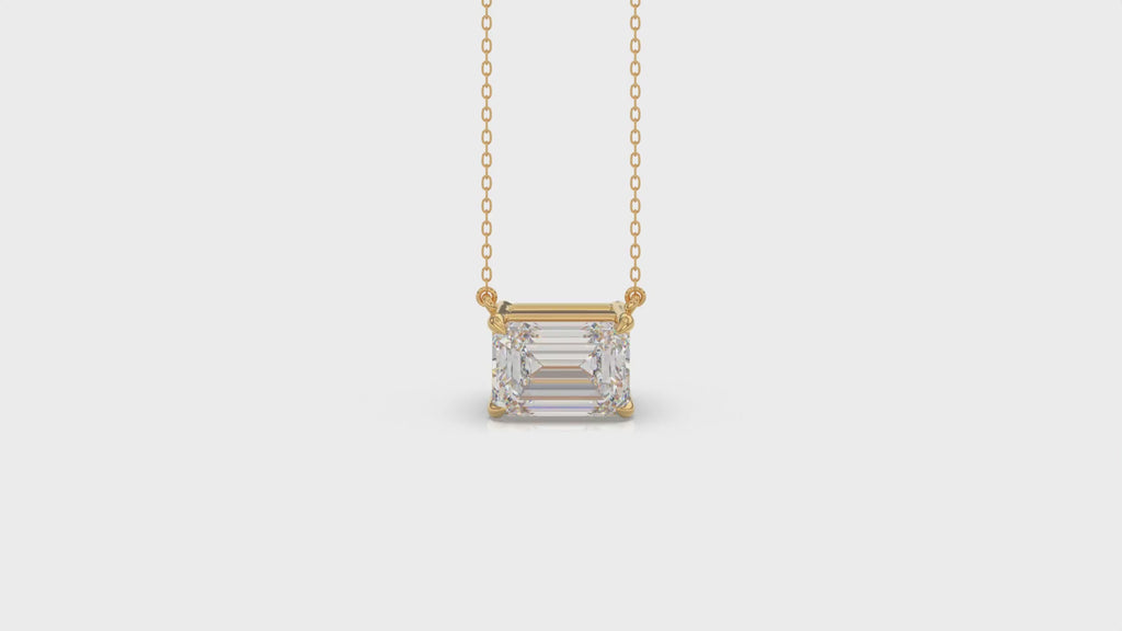Brilliant Cut Emerald Diamond Pendant With Chain - PD07
