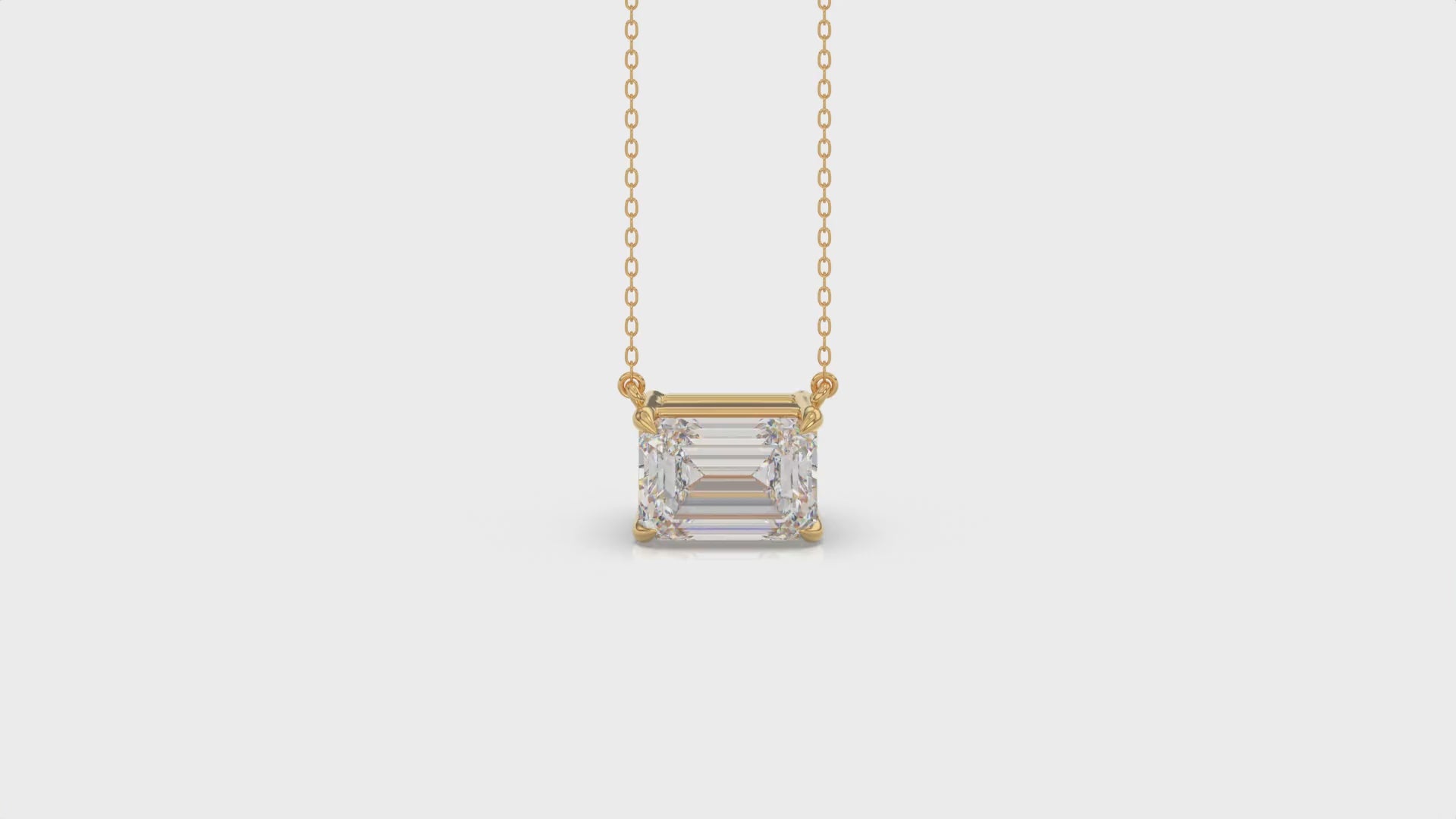 Brilliant Cut Emerald Diamond Pendant With Chain - PD07