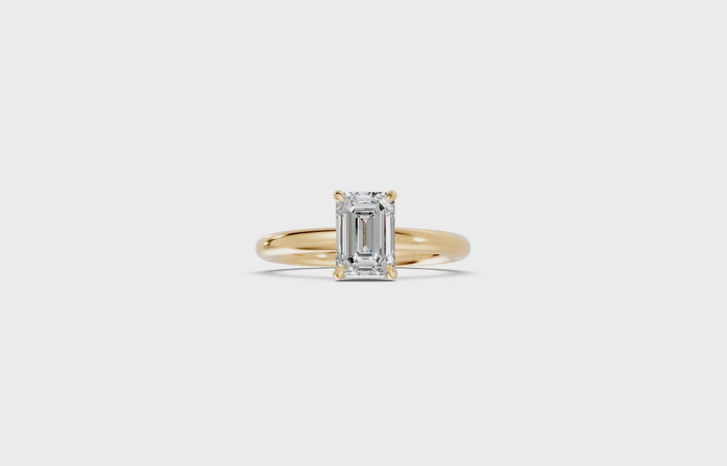 Hidden Halo Emerald Diamond  Ring - R135