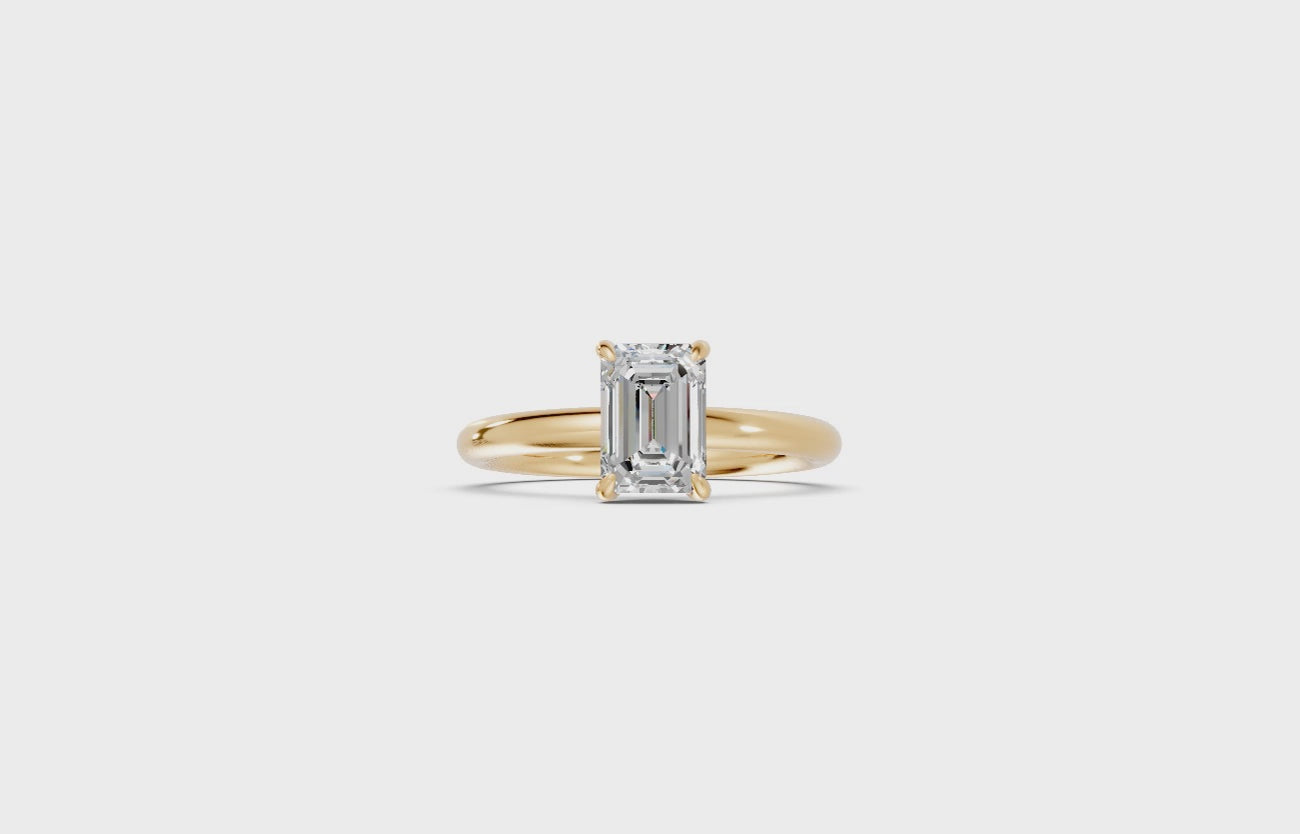 Hidden Halo Emerald Diamond  Ring - R135