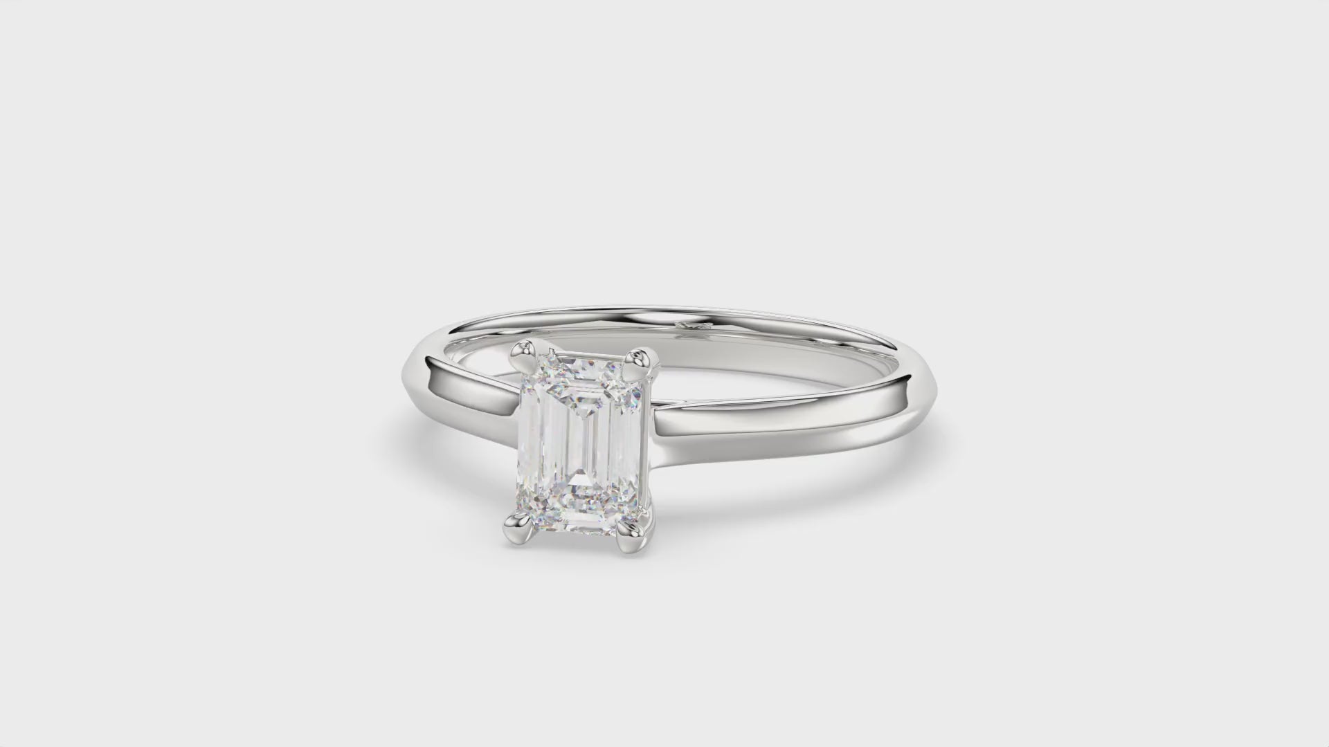 Solitaire Knife Edge Emerald Diamond Ring - R163