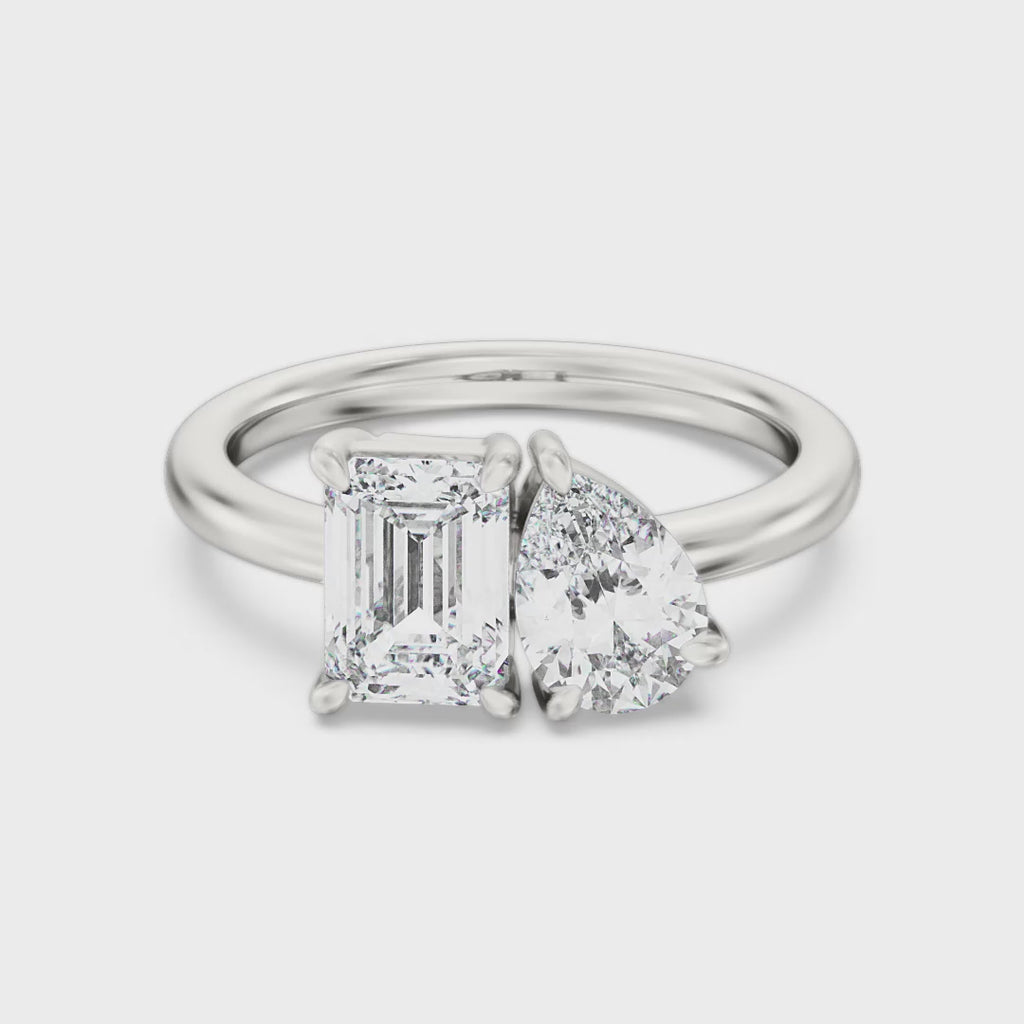 Emerald & Pear Engagement Ring - R118