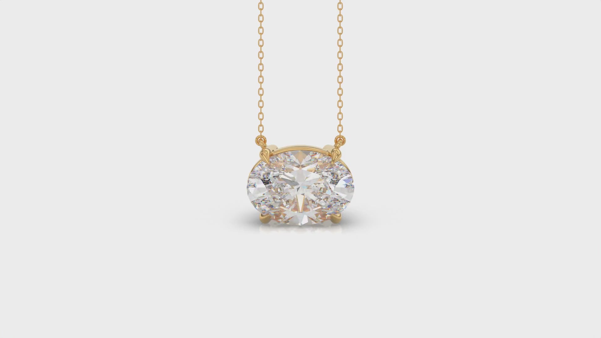Brilliant Cut Oval Diamond Pendant With Chain - PD09