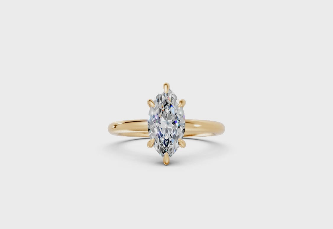 Hidden Halo Marquise Diamond  Ring - R138