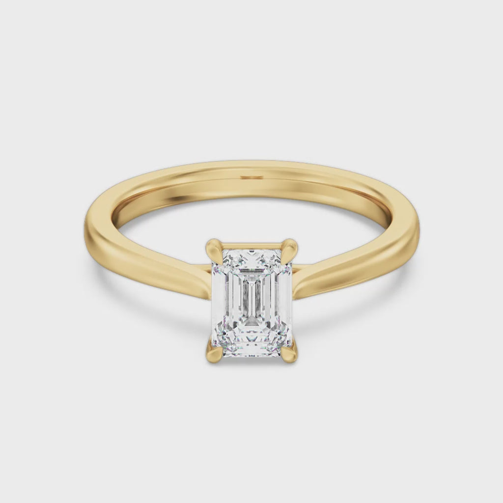 Emerald Diamond Engagement Ring - R122