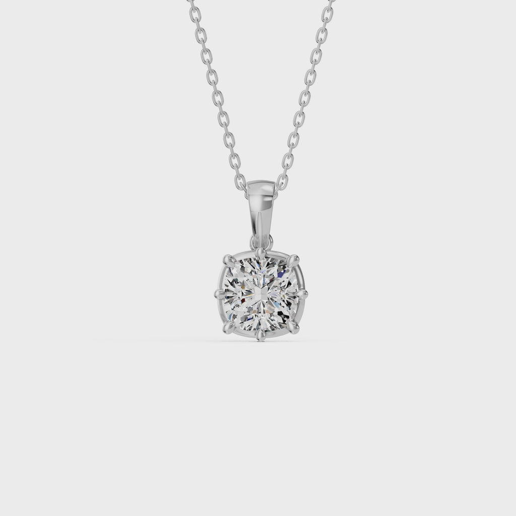Old Cut Diamond Pendant With Chain - PD19