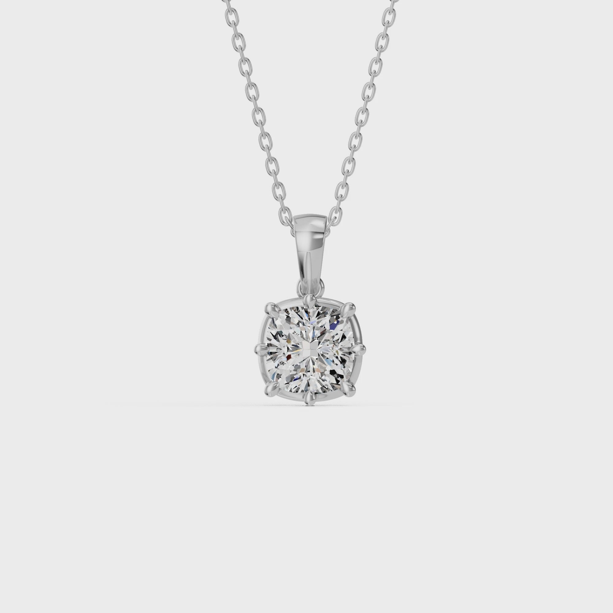 Old Cut Diamond Pendant With Chain - PD19
