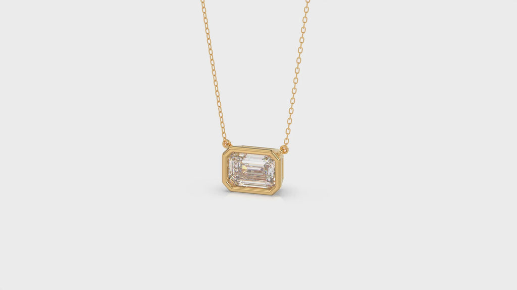 Brilliant Cut Emerald Diamond Pendant With chain - PD06