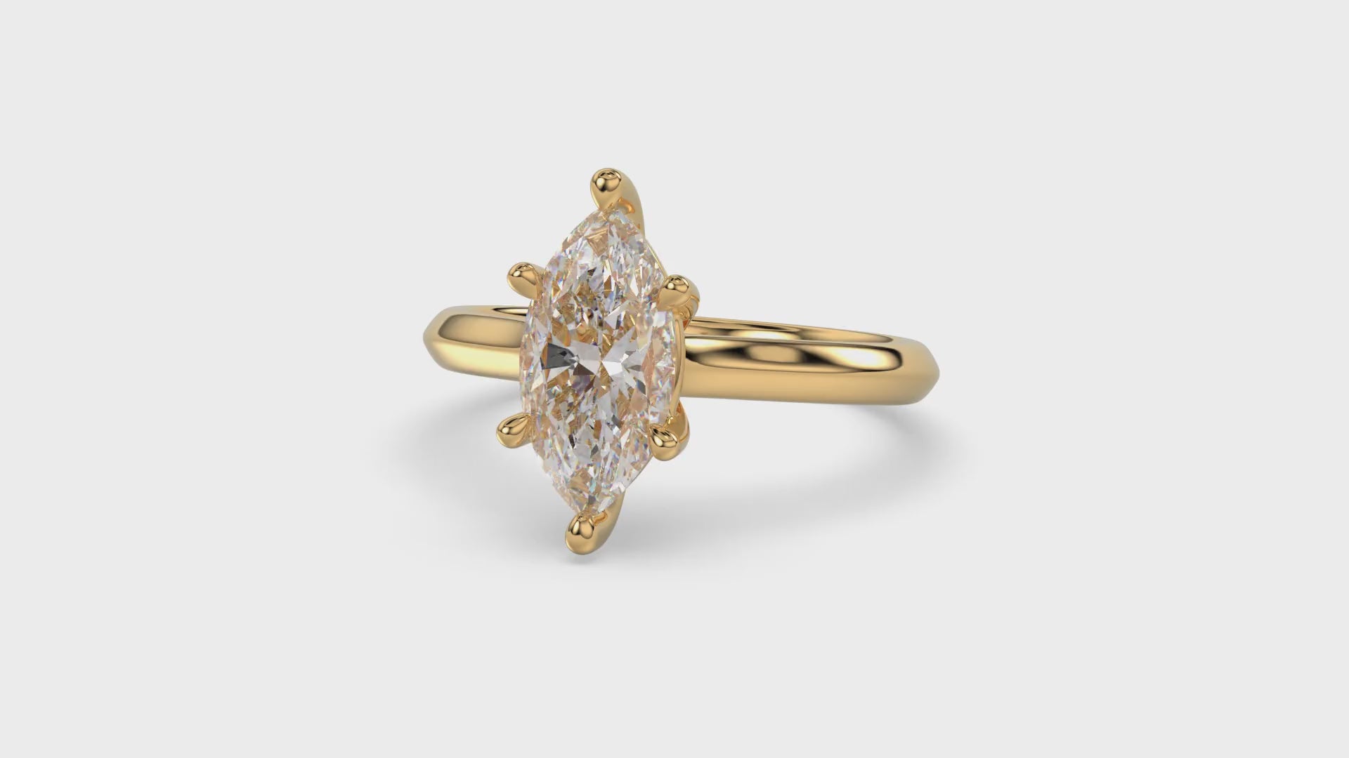 Solitaire Knife Edge Marquise Diamond Ring - R159