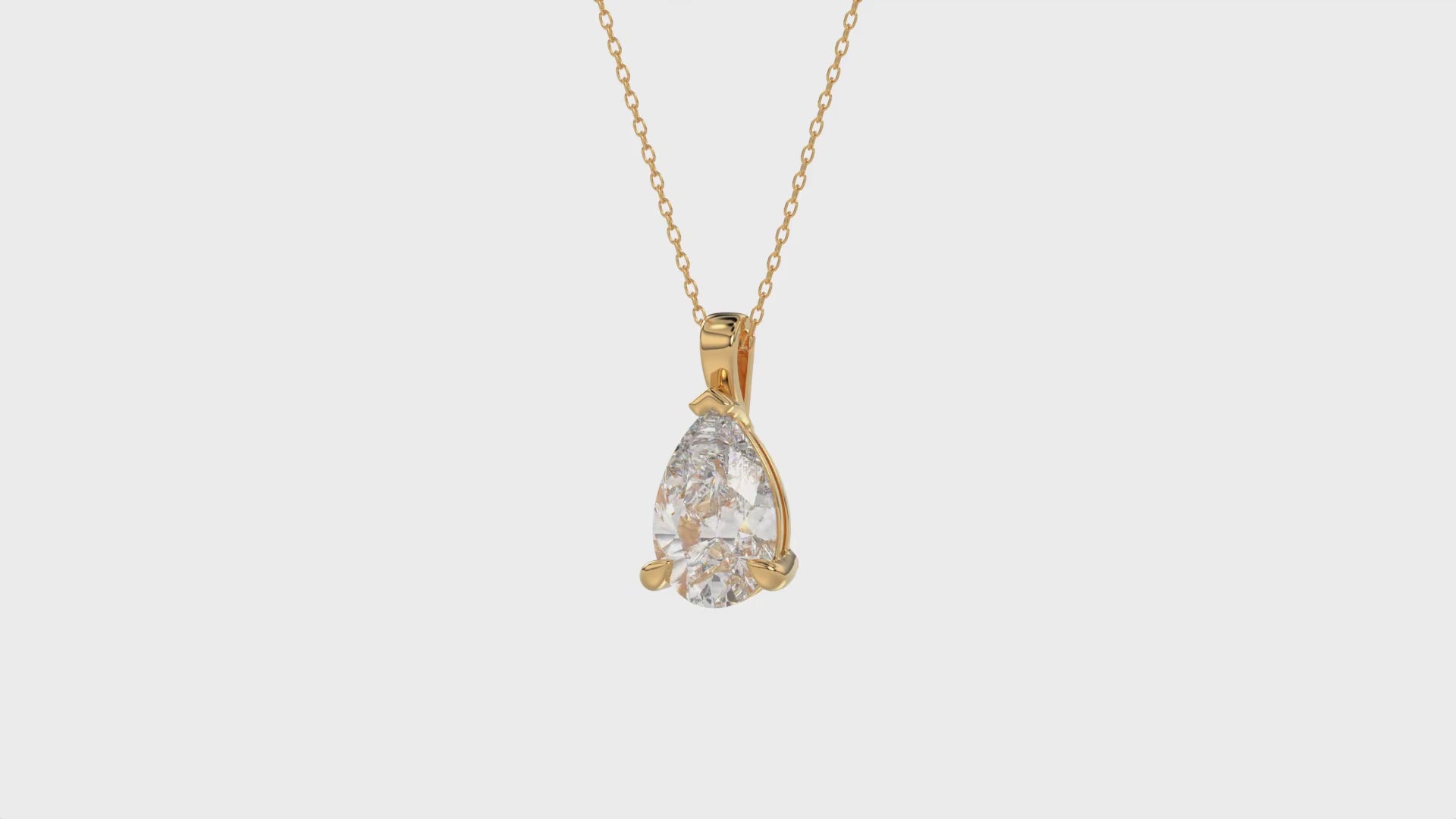 Brilliant Cut Pear Diamond Pendant With chain - PD01