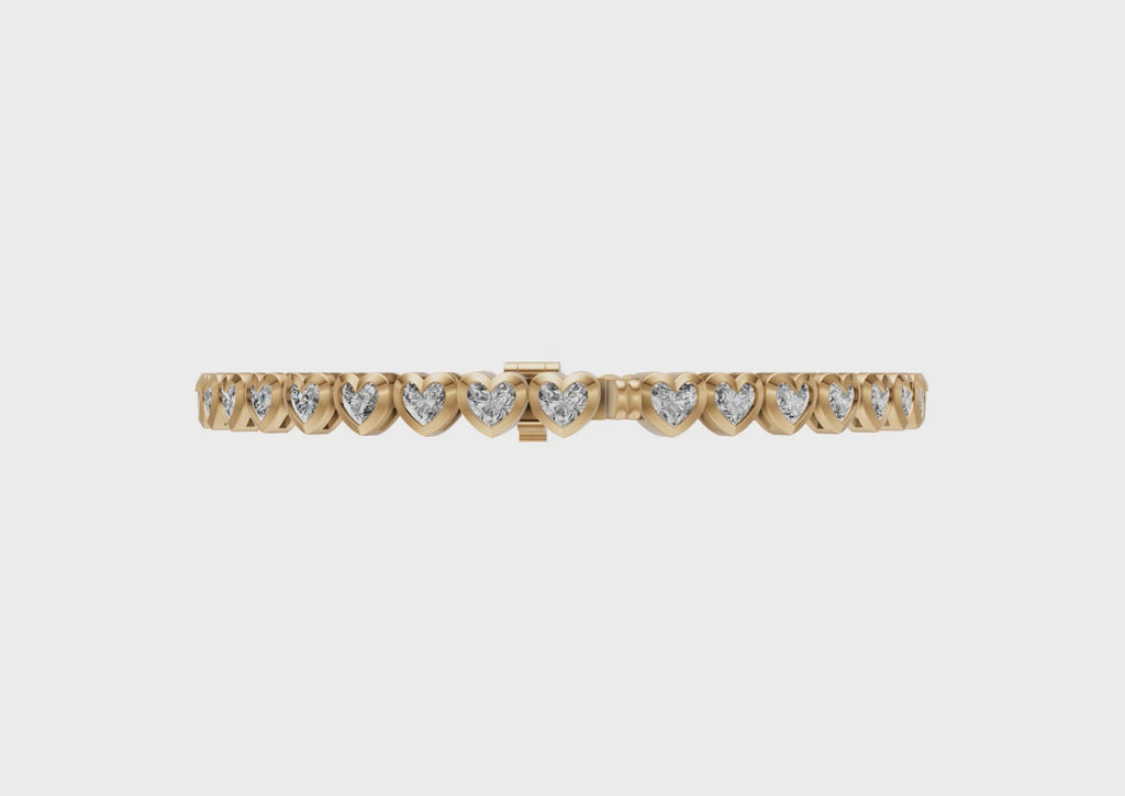 Heart Diamond Tennis Bracelet - BR22