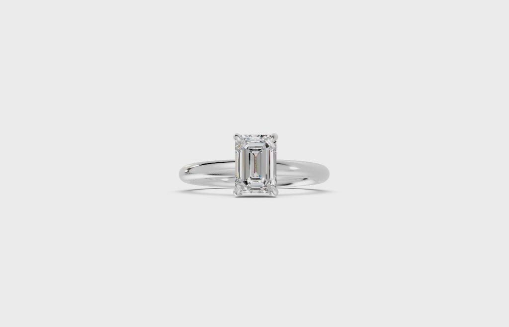 Hidden Halo Emerald Diamond  Ring - R135