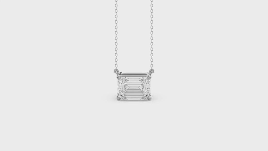Brilliant Cut Emerald Diamond Pendant With Chain - PD07