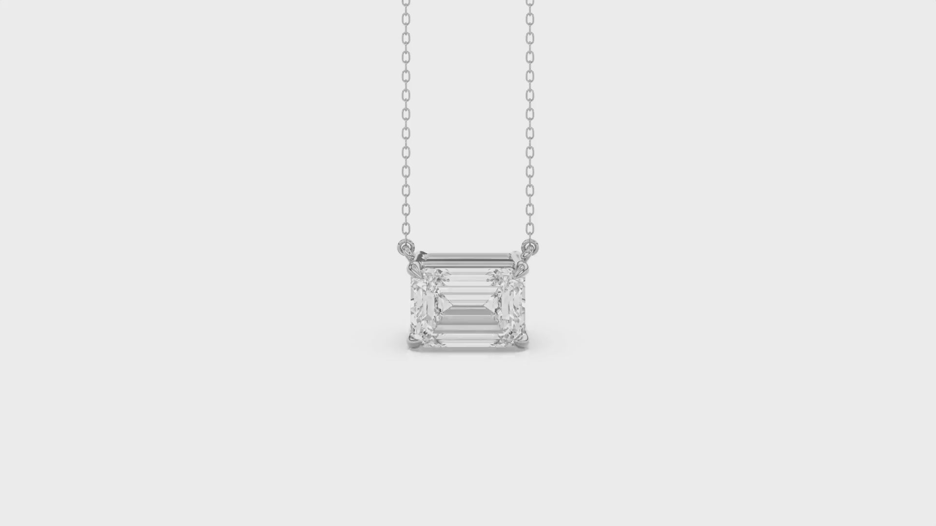 Brilliant Cut Emerald Diamond Pendant With Chain - PD07