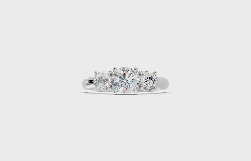 Round Diamond Trilogy Ring - R107