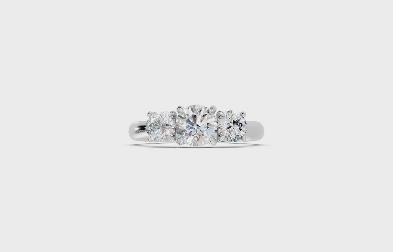 Round Diamond Trilogy Ring - R107