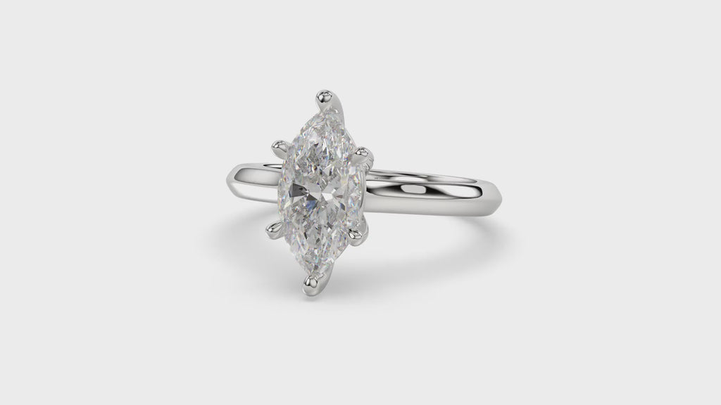 Solitaire Knife Edge Marquise Diamond Ring - R159