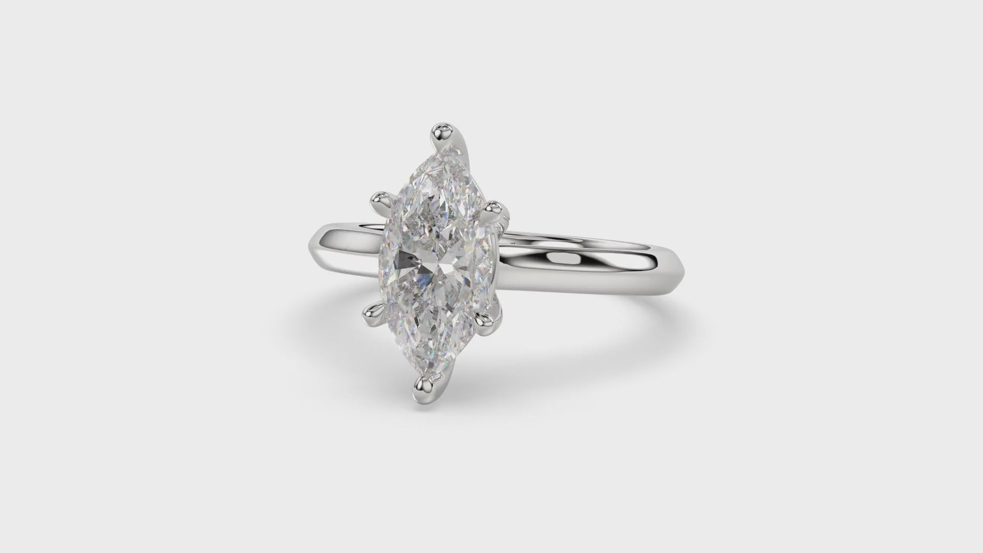 Solitaire Knife Edge Marquise Diamond Ring - R159