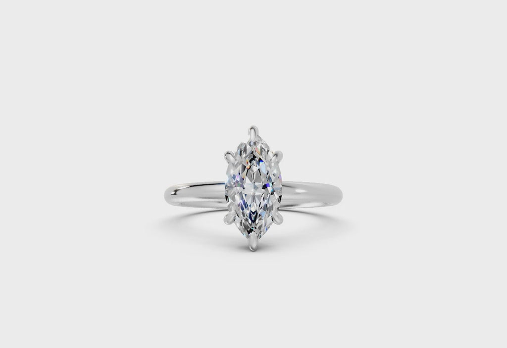 Hidden Halo Marquise Diamond  Ring - R138