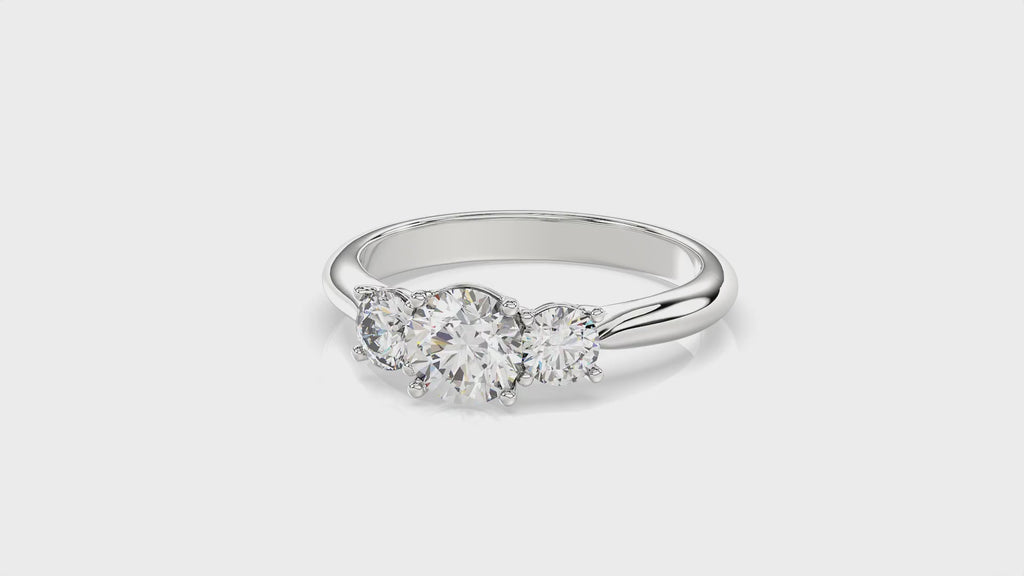 Round Diamond Trilogy Ring - R114