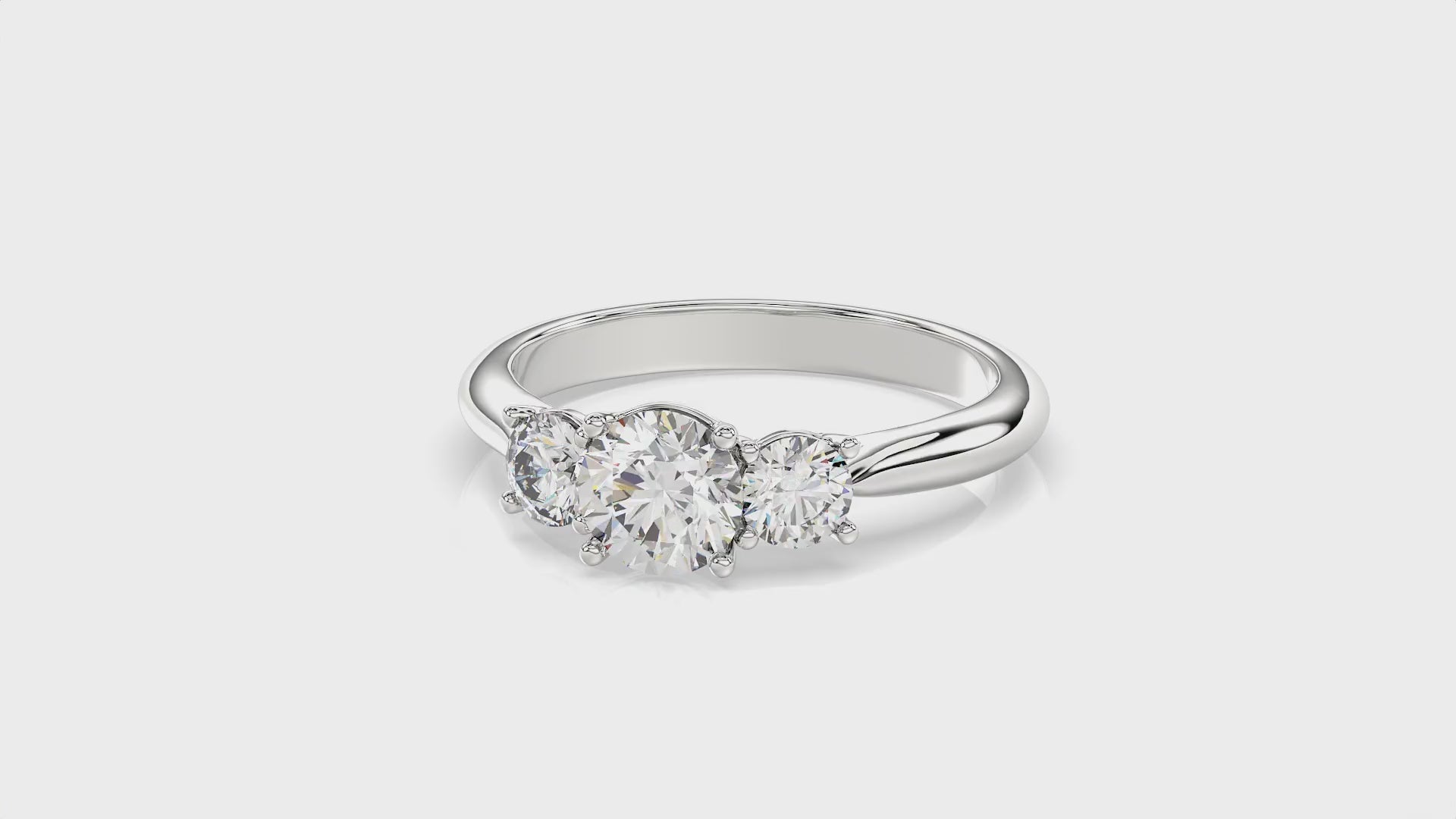 Round Diamond Trilogy Ring - R114