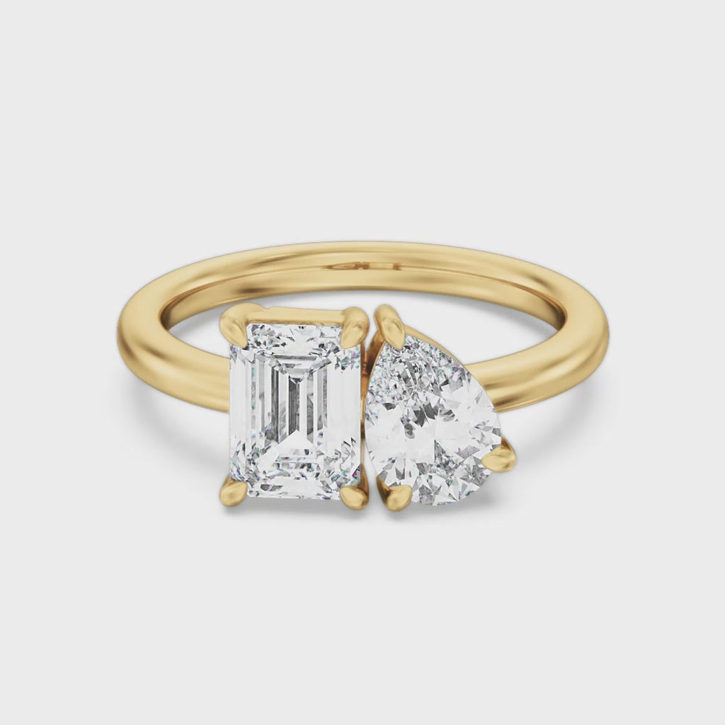 Emerald & Pear Engagement Ring - R118