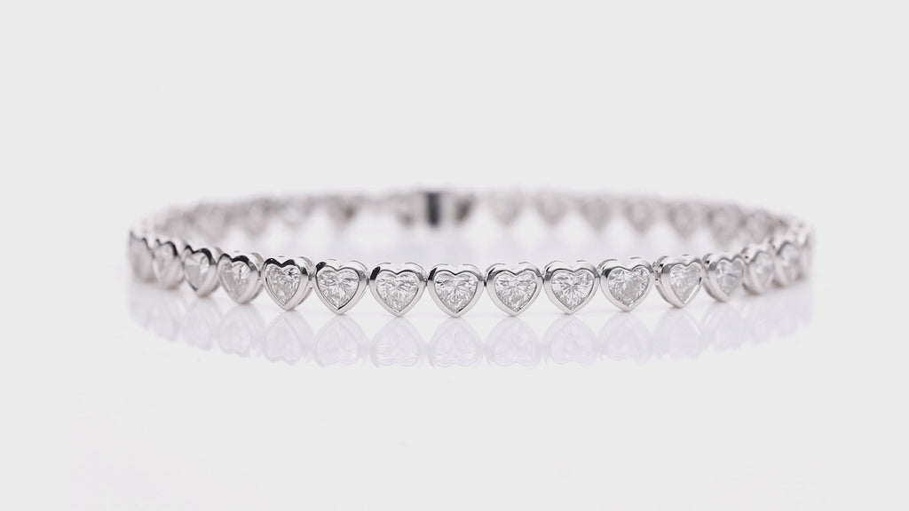 Heart Diamond Tennis Bracelet - BR22