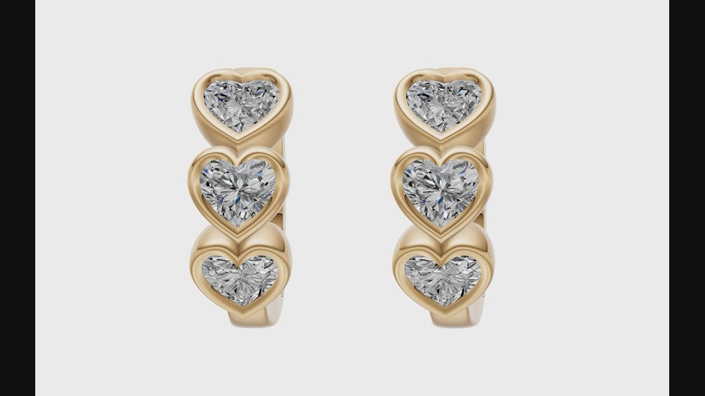 0.90ct Heart Diamond Hoop Earrings - ER27