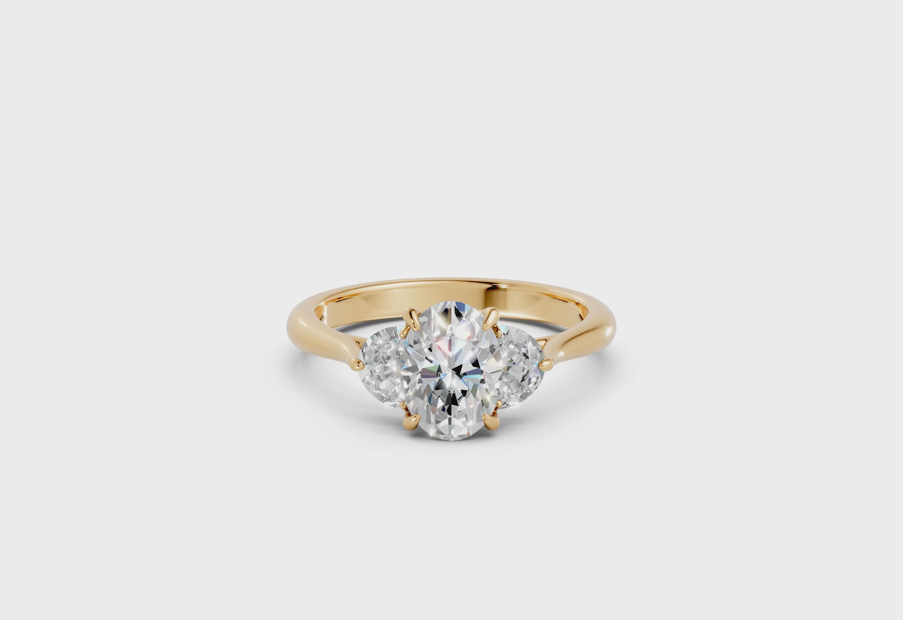 Oval & Half Moon Diamond Trilogy Ring - R145